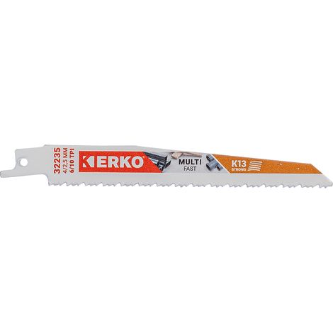 Lame Scie Sabre 150 x 19 x 1.3 6/10T Multi K13 lot de 5 Erko