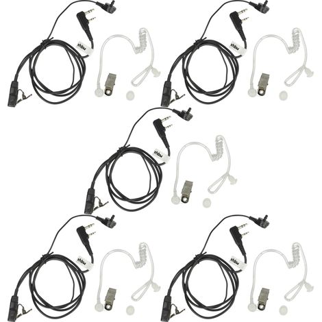 vhbw 5x Headset earpiece compatible with Baofeng UV-5R Plus, UV-82L, UV-5R + Radio Walkie Talkie, Transparent acoustic tube