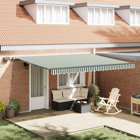 Toldo Retráctil verde y 450 x 300 cm tela