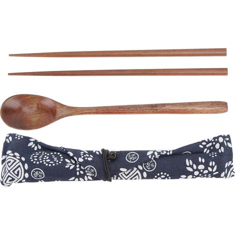 Ensemble de baguettes de cuillère en bois portables, baguettes de cuillère à Long manche pour le travail de voyage en plein air (1/5)