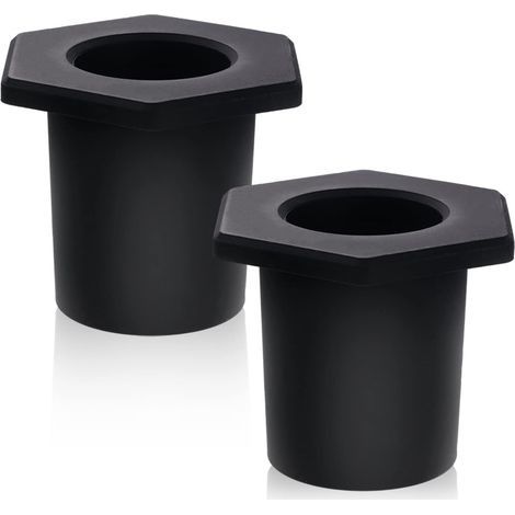 2pcs Anneau de Trou de Parasol de Table de Patio, Anti-Dérapant Silicone Accessoires Parasol Balcon pour Adaptateurs de Parasol de Piscine de 3,8cm, Trous de Table de Patio de 5-6,35cm (Noir) (1/5)