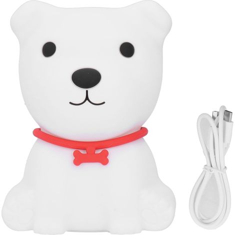 Veilleuse en silicone en forme de chien, petite et mignonne, lampe de chevet USB 1,5 W pour la décoration de la chambre (1/5)