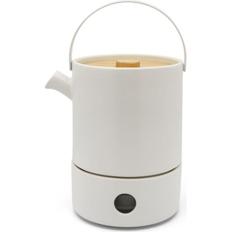 Theiere Avec Infuseur The et Chauffe Plat Umea 1,2L - Blanc (1/5)