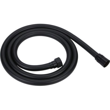 Black Flexible Shower Hose 1.5m PVC Shower Hose with Double Anti-Twist Protection, Universal Replacement Shower Hose, with High-Quality Double Brass Head, Anti-Twist (1/5)