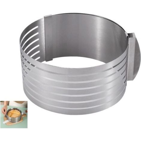Réglable Couche de Moule en Acier Inoxydable Mousse Gâteau Slicer Kit,6-8 Pouce/9-12 Pouce(9 à 12 pouces)