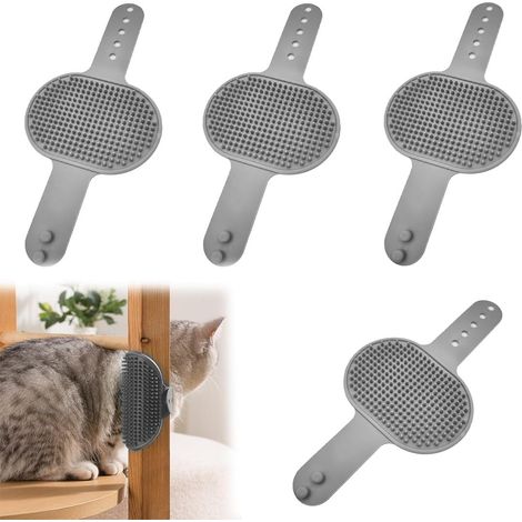 Brosse de massage pour chat, peigne auto-toilette chaton, outil de soin félin, brosse à picots souples, massage relaxant, accessoire de toilettage chat, 1 pièce, sans taille spécifiée. (1/5)