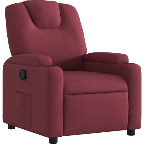 Maison Exclusive - Sillón reclinable de tela rojo tinto