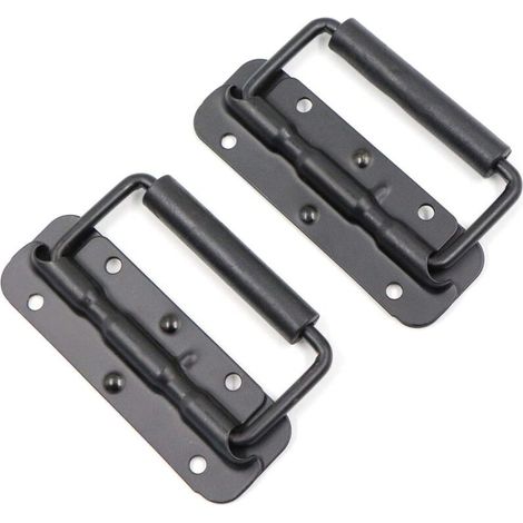 2 Pièces Poignées Traction d'Acier Inoxydable Boîte Poignée Levage Boîte Outils Ressort Poignée Pliante Acier Inoxydable Poignée Caisse Poignées Traction Ressort(120mm) (1/4)