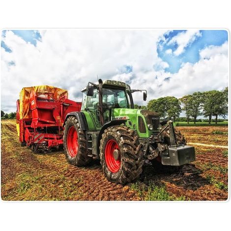 Couverture moelleuse en microfibre douce et chaude - 150 x 200 cm - Couverture de canapé ou couvre-lit - Tracteur - Ferme (1/5)