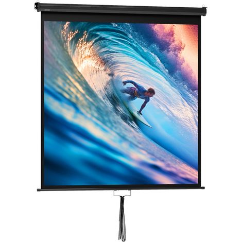 Schermo di proiezione a parete 149 x 149 cm blocco automatico senza pieghe oscurante moderno minimalista in plastica nera 210000012