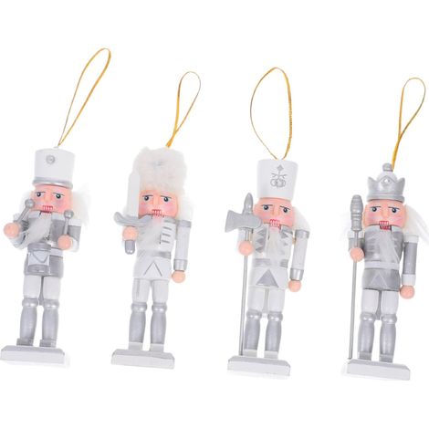 4stücke Nussknackerfiguren Aus Holz Nussknacker Soldatenpuppe Für Weihnachtsdekoration (1/5)