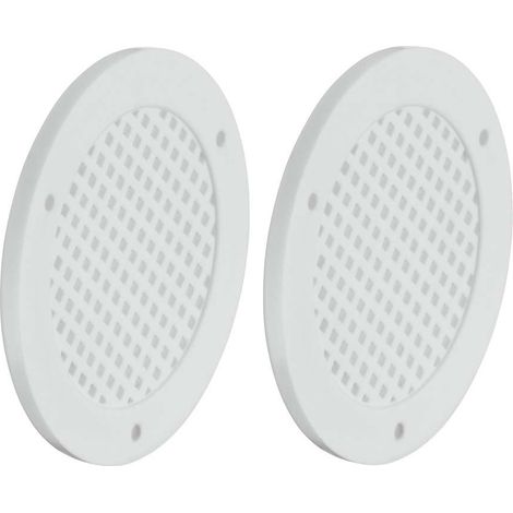 Cyclingcolors – Grille d'aération VMC Ø50mm – Lot de 2 – Cache perforé en plastique blanc – Fixation par clous – Pour plafond et mur