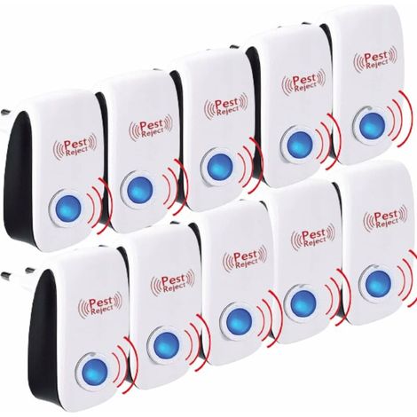 Confezione da 10 topi e ratti ad ultrasuoni - Repellente per zanzare ad ultrasuoni - Repellente ad ultrasuoni - Repellente per zanzare ad ultrasuoni - Mouse ad ultrasuoni - Repellente per formiche - R