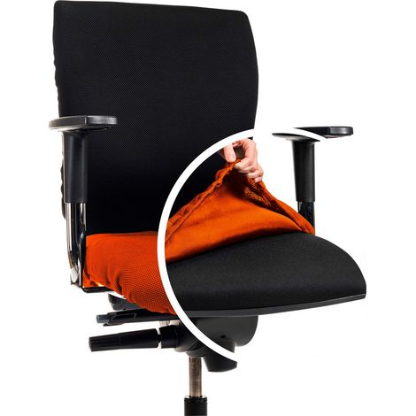 Housse de siège de Bureau Transparente: Housse pour Votre Chaise de Bureau avec Un siège d'application. Largeur : 40-52 cm. 40 à 52 cm de Profondeur (Orange) (1/5)