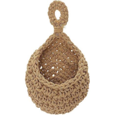 Wandhalterung für hängende Obst- und Gemüsekörbe, Blumentopfhalter – 25 x 20 x 15 cm – Kaffee (1/4)