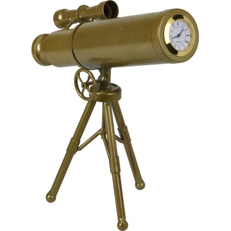Deko-Uhr für Wohnzimmer TELESKOP, Metall, 23 cm
