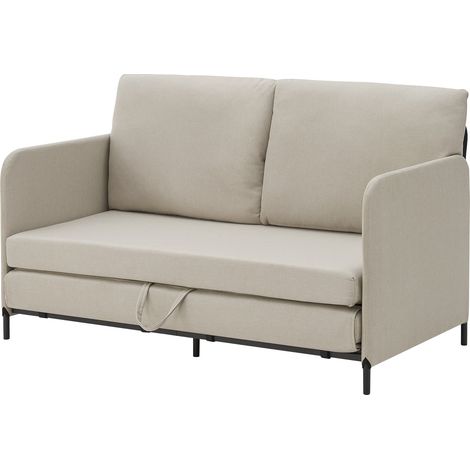 Divano/poltrona trasformabile a 2 posti 78 x 125 x 67 cm beige 030009126