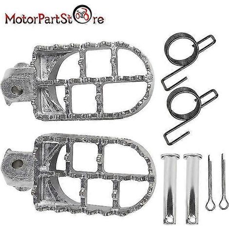 Fußrasten für Yamaha Honda XR CRF 50 70 80 100 PW 50 80 TW200 YZ 80 125 250 TTR 50E 90E KLX110 KLR650 – Silber