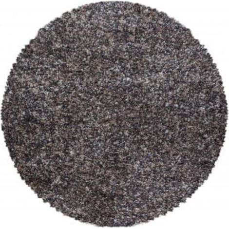 Tapis shaggy Ayyildiz, Enjoy, 120 x 120 cm, en polypropylène, épaisseur 30 mm, grammage 2 500 g/m², envers en jute naturel, fibres épaisses, dense et moelleux, rond, marron/multicolore (1/5)