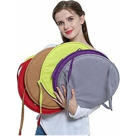 Lot de 4 coussins ronds 38 cm – Polyester doux non déformable – Confort optimal pour chaises de salle à manger et bureau