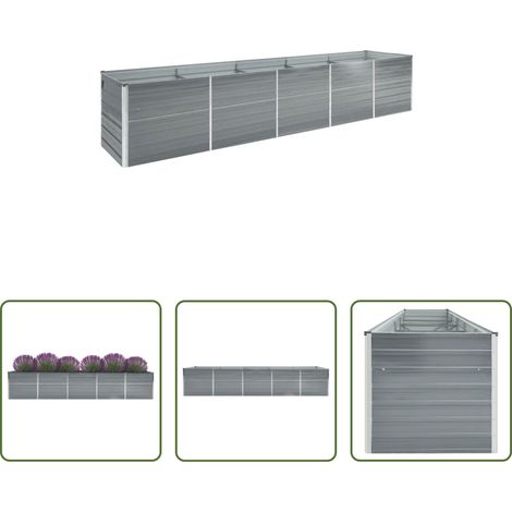 Hochbeet -  Garten-Hochbeet Verzinkter Stahl 400×80×77 cm Grau