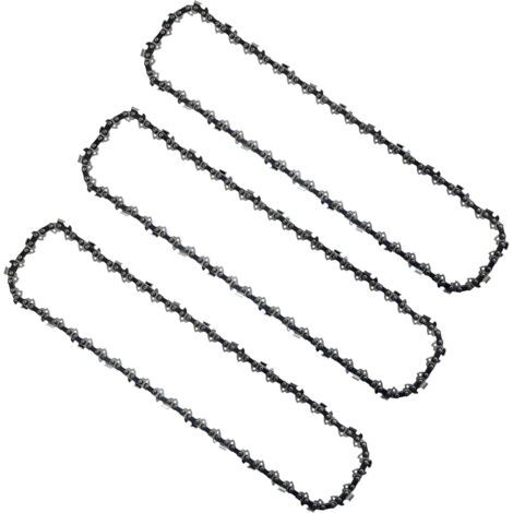 Lot de 3 chaînes pour perche d'élagage de 25 cm (10 po), 40 maillons d'entraînement, faible rebond, compatibles avec Black & Decker, Ryobi et bien d'autres