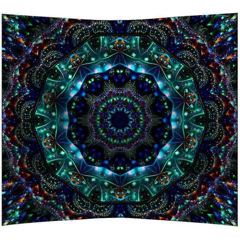 Tenture murale mandala à motif abstrait, tapisserie décorative pour chambre, couvre-lit et décoration murale bohème (1/4)