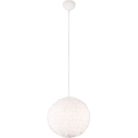Suspension boule peluche blanche Ø35 E27 10W Furry RL (1/5)