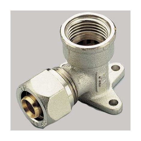 RACCORDO A COMPRESSIONE CURVO FEMMINA CON FLANGIA TIEMME 16 x 1/2 TIEMME