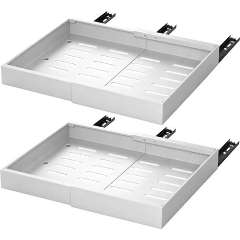 Lot de 2 organisateurs de placard coulissants  Étagère de rangement coulissante pour tiroirs, idéale pour la cuisine et la salle de bain  Largeur ajustable de 31 à 51 cm  Installation sans perçage grâ (1/5)