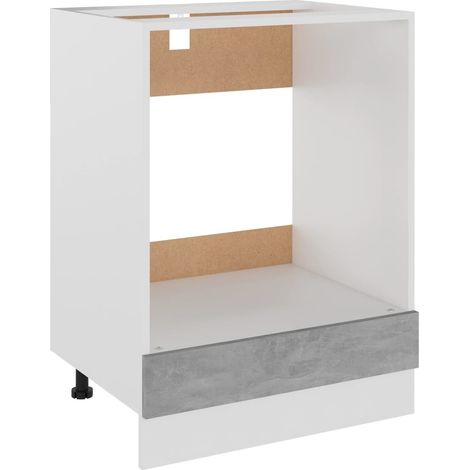 INLIFE Armoire à four Gris béton 60x46x81,5 cm Aggloméré (1/5)