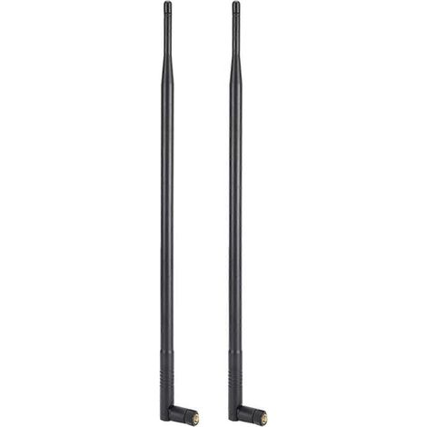 Antenne WiFi 2X 12DBI, antenne WiFi double bande 2,4 GHz/5 GHz à gain élevé et longue portée avec connecteur RPPSMA - noir - (1/5)