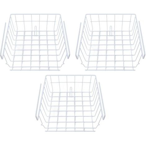 Panier d'étagère Sous Armoire, 3 Pièces Panier de Rangement Sous étagère en Fer Permettant d'économiser de l'espace Multifonctionnel Suspendu Sous l'organisateur d'Armoire (1/5)