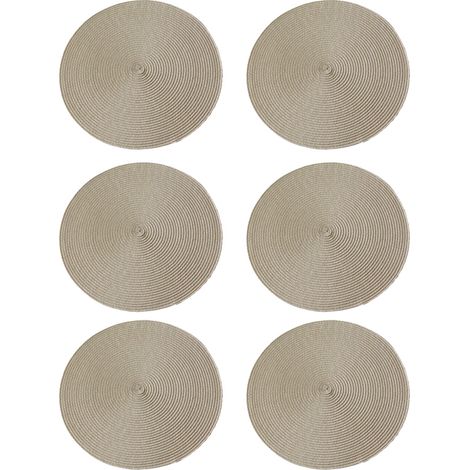 Lot de 6 sets de table écologiques en polypropylène, tapis isolants thermiques unis, sets de table décoratifs (1/5)