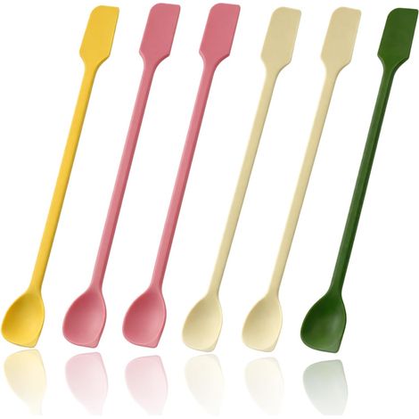 6PCS Mini Spatules en Silicone pour Petits Récipients, Spatule Maquillage Grattoir Précis pour Pots et Flacons, Mini Spatule Cuisine Souple pour Confiture, Crèmes, Sauces et Usage Quotidien (1/5)