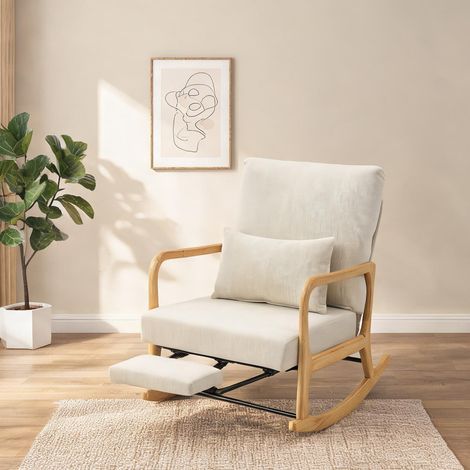 Fauteuil cremeweiß en polyester 89 x 70 x 97,5 cm (1/5)