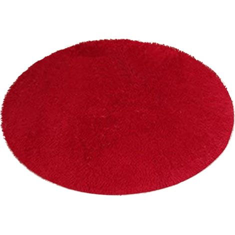 Tapis rond en peluche de 40 cm, doux et antidérapant, pour salle de bain, chambre ou douche. Tapis de yoga rond en peluche, idéal pour la décoration intérieure. (1/5)