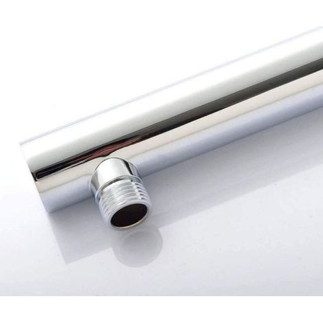 Bras de douche rond - Rallonge murale Effet pluie - Douche - Argent 40 mm acier inox 201 (1/5)