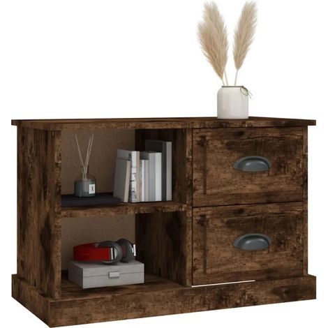 vidaXL Fernsehtisch Eichenholz rauchig 73x35,5x47,5 cm Holzwerkstoff