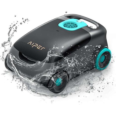 AIPER Scuba E1 Robot Piscina Senza Fili Ultra-Fine Doppia Filtrazione, 100-130 Minuti Autonomia, Sistema Tri-Motore Aspirapolvere Piscina, 2-3 Ore di Ricarica Ideale per Piscine Fuori Terra 100㎡