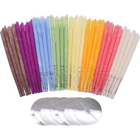 Bougies pour les oreilles, Kit Bougie auriculaire pour enlever la cire à l’oreille avec cire d’abeille organique naturelle 32 pcs (1/4)