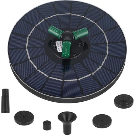 Fontaine Solaire pour Jardin et Bassin 18 CM Diamètre Pompe Solaire 4W Éclairage RGB Multicolore Fontaine à Disque Flottante pour Bains d'oiseaux et Piscine Extérieure (1/5)