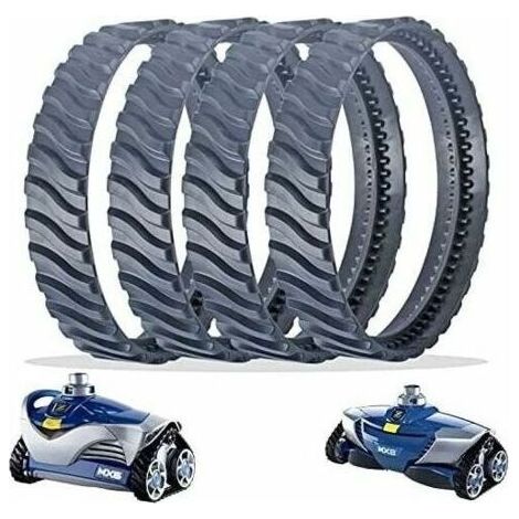 4 Chenilles de Remplacement Noir Nettoyeur Piscine Pneu Piste Roue R0526100 Compatible avec Zodiac Baracuda MX6/MX8 Nettoyage de Piscine Creusée (1/5)