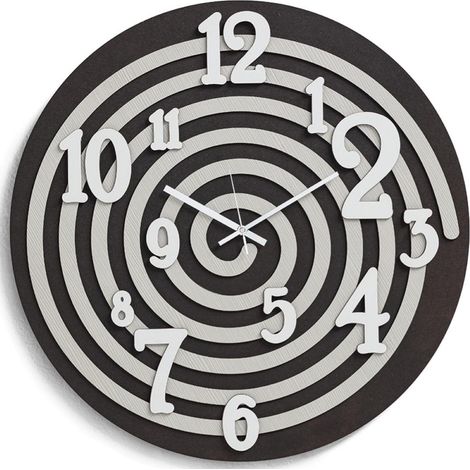 Orologio da parete rotondo D30 cm in legno laminato RSN - SPIRALE