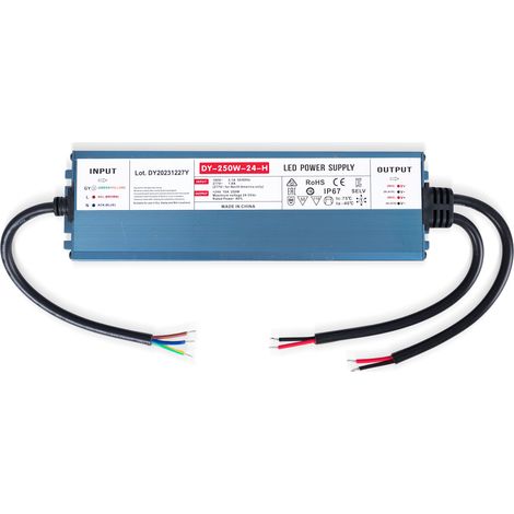 Alimentation LED 24V étanche 250W extra-plate - 10.4A - IP67 (1/4)
