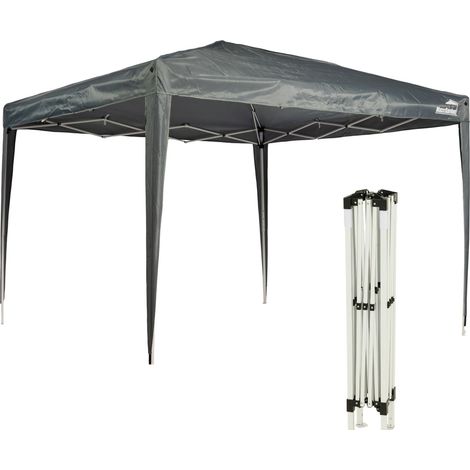 MaxxGarden Gazebo 3x3m - impermeable - Pop-up - INCL. Bolsa - Protección UV 50+ - Carpa plegable para jardín Carpa para fiestas - Gris (1/5)