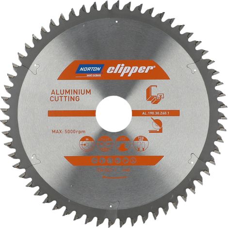 Norton Clipper Kreissägeblatt Aluminium 305x30mm 96Z, Messing, Kupfer