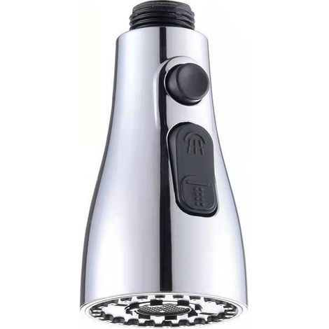 Douchette de robinet avec bouton stop, 3 modes de jet, rétractable pour évier de cuisine, tête universelle pour mitigeur, WC et salle de bain, finition pro (1/4)