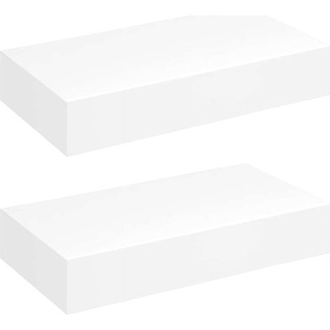 vidaXL Estantes de pared flotantes con cajones 2 uds blanco 48 cm (1/2)