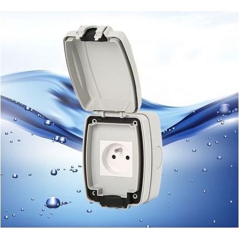 TAISHENGDA - Presa esterna impermeabile IP66, presa a muro antipolvere, prese elettriche da parete per uso interno ed esterno (presa singola) (1/5)